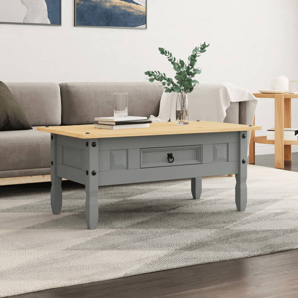 Couchtisch Mexiko-Stil Kiefernholz Grau 100x55x45 cm