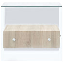 Couchtisch Mit Schublade 50X50X45 Cm Hartglas