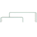 2-Tlg. Couchtisch-Set 90X30X20/110X30X40 Cm Hartglas