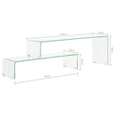 2-Tlg. Couchtisch-Set 90X30X20/110X30X40 Cm Hartglas