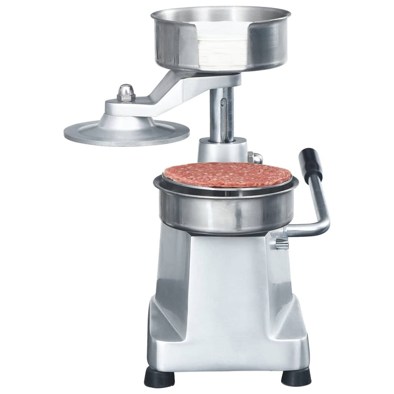 Hamburgerpresse Mit 500 Trennpapieren Aluminium 10 Cm