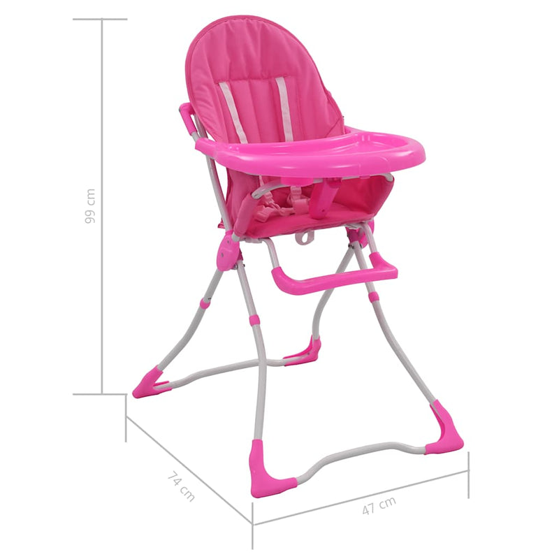 Baby-Hochstuhl Rosa und Weiß