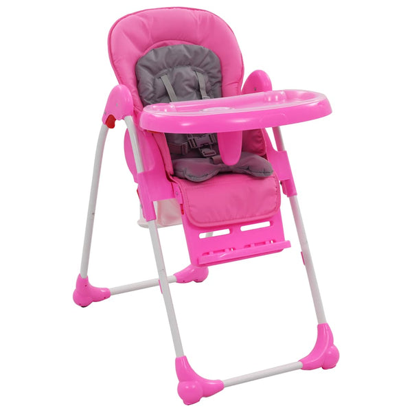 Baby-Hochstuhl Rosa und Grau