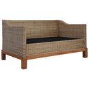 2-Tlg. Sofagarnitur Mit Kissen Natur Rattan
