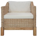 2-Tlg. Sofagarnitur Mit Kissen Natur Rattan