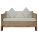 2-Tlg. Sofagarnitur Mit Kissen Natur Rattan