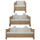 2-Tlg. Sofagarnitur Mit Kissen Natur Rattan