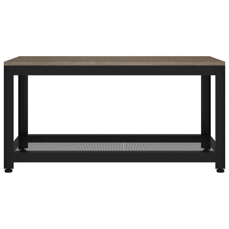 Couchtisch Grau und Schwarz 90x45x45 cm MDF und Eisen