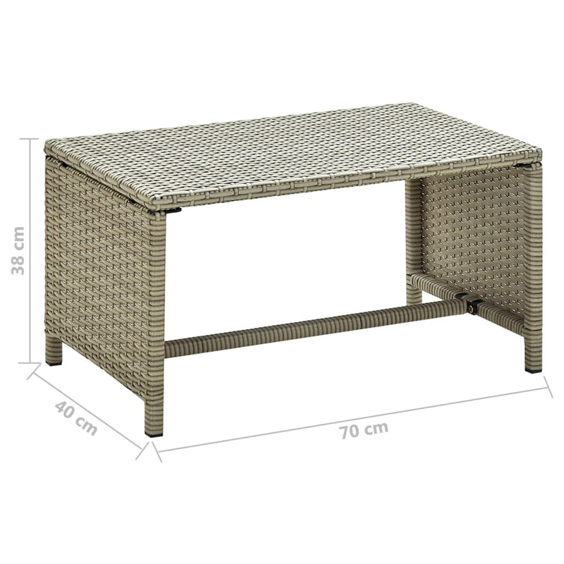 Couchtisch Beige 70x40x38 cm Poly Rattan