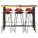 7-Tlg. Bar-Set Altholz Massiv Und Echtleder