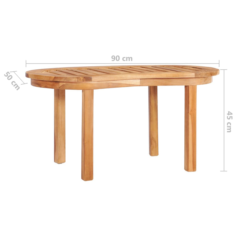 Couchtisch 90x50x45 cm Massivholz Teak