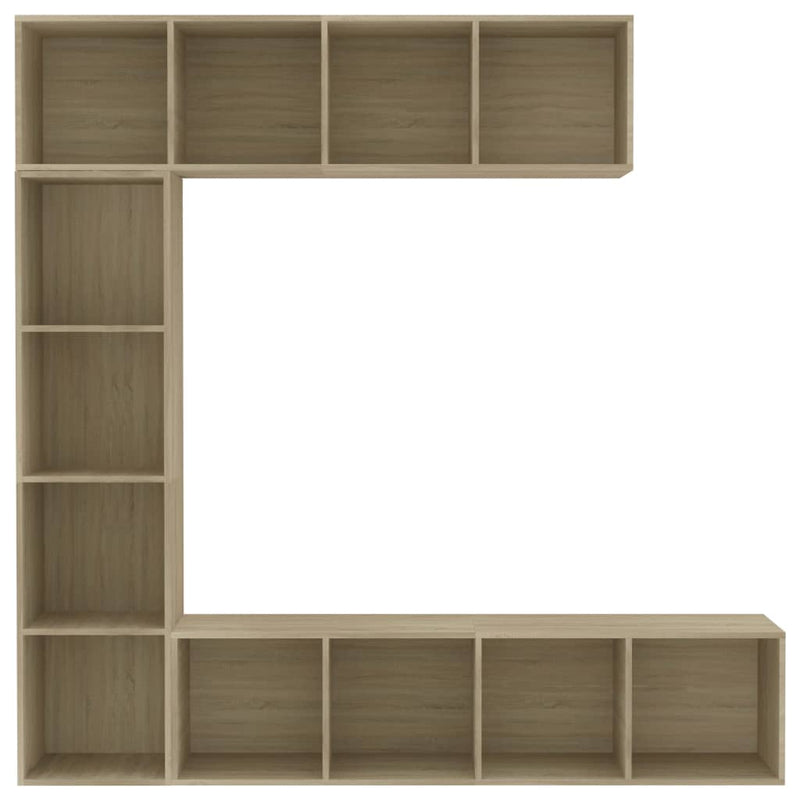 3-tlg. Bücher-/TV-Schrank Set Sonoma-Eiche 1180x30x180 cm