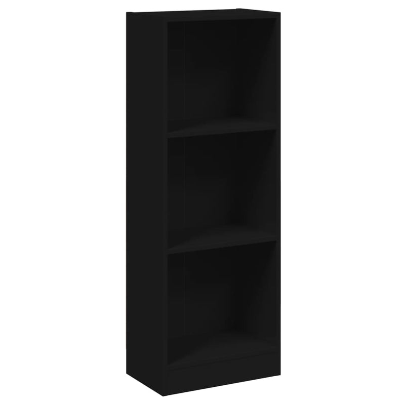 Bücherregal 3 Fächer Schwarz 40x24x109 cm Holzwerkstoff