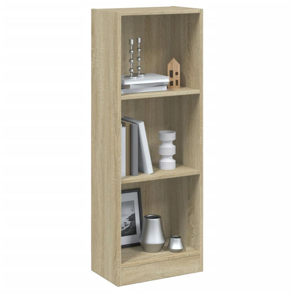 Bücherregal 3 Fächer Sonoma-Eiche 40x24x109 cm Holzwerkstoff