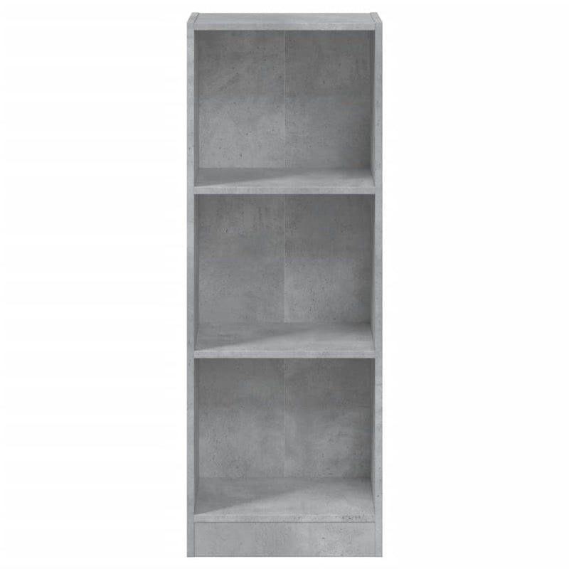 Bücherregal 3 Fächer Betongrau 40x24x109 cm Holzwerkstoff