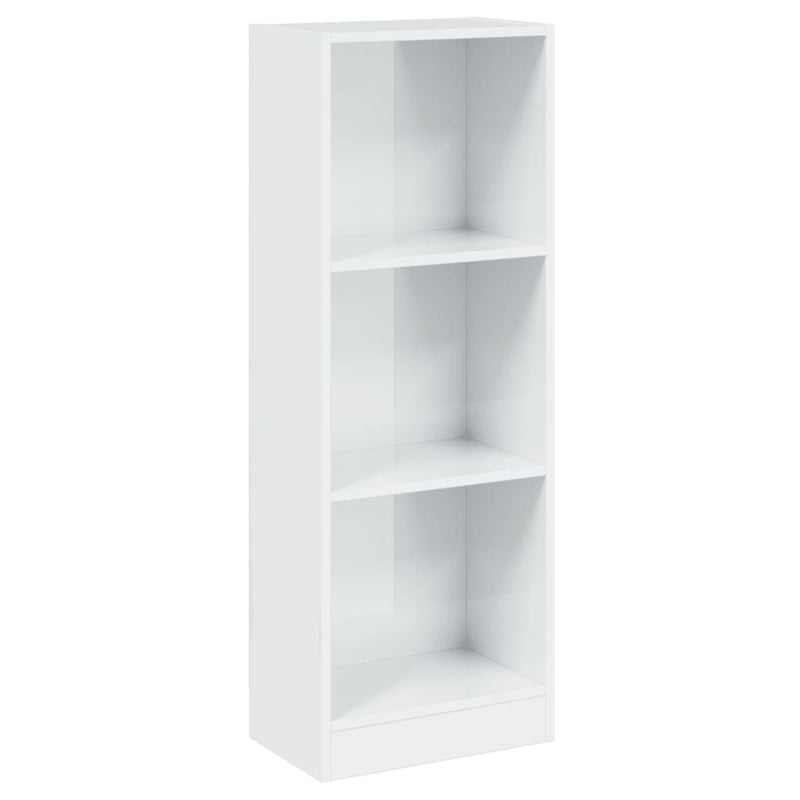 Bücherregal 3 Fächer Hochglanz-Weiß 40x24x109 cm Holzwerkstoff