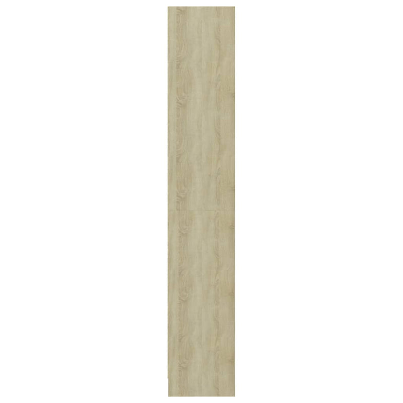 Bücherregal 4 Fächer Weiß Sonoma-Eiche 40x24x142 Holzwerkstoff