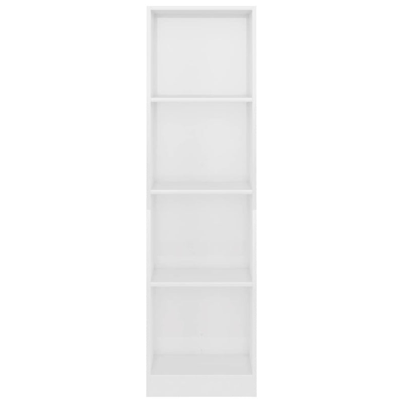 Bücherregal 4 Fächer Hochglanz-Weiß 40x24x142 cm Holzwerkstoff