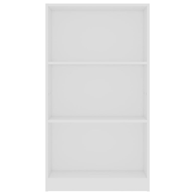 Bücherregal 3 Fächer Weiß 60x24x109 cm Holzwerkstoff