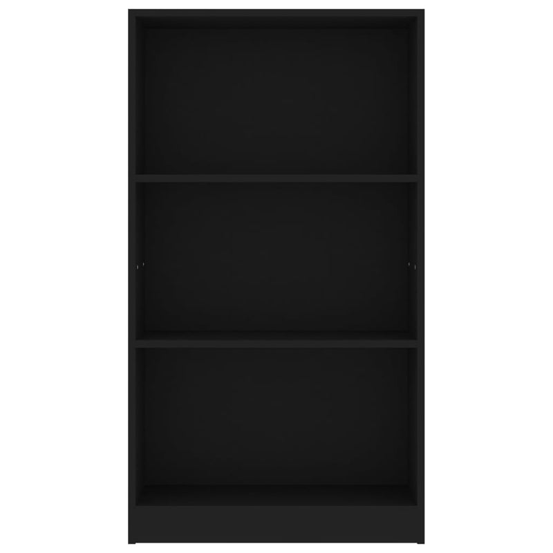 Bücherregal 3 Fächer Schwarz 60x24x109 cm Holzwerkstoff