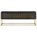 Couchtisch Schwarz Und Golden 90 X 50 X 35 Cm Massivholz Mango