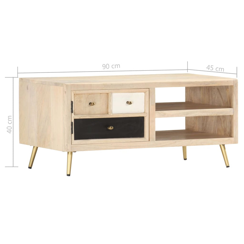 Couchtisch 90×45×40 cm Massivholz Mango