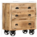 Beistellschrank Mit Rädern Massivholz Mango