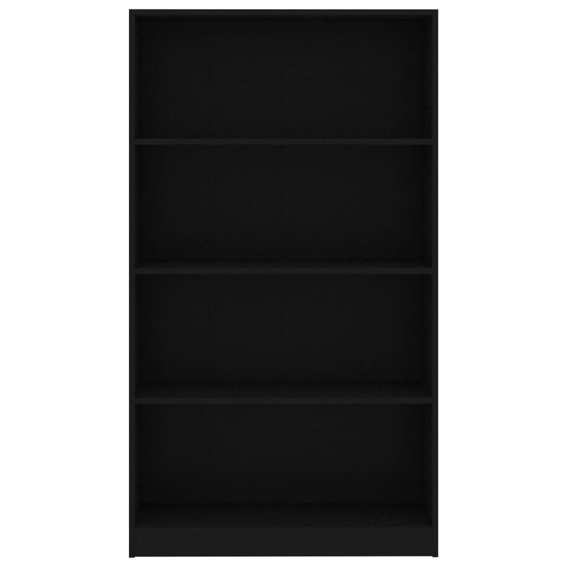 Bücherregal 4 Fächer Schwarz 80x24x142 cm Holzwerkstoff