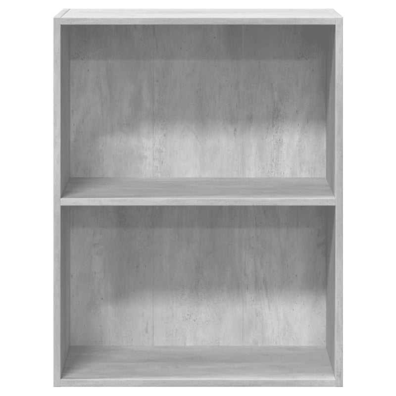 Bücherregal 2 Fächer Betongrau 60x30x76,5 cm Holzwerkstoff