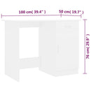 Schreibtisch 100×50×76 Cm Holzwerkstoff