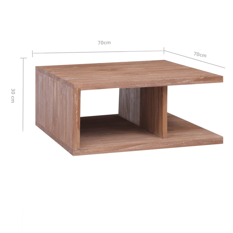 Couchtisch 70 x 70 x 30 cm Massivholz Teak