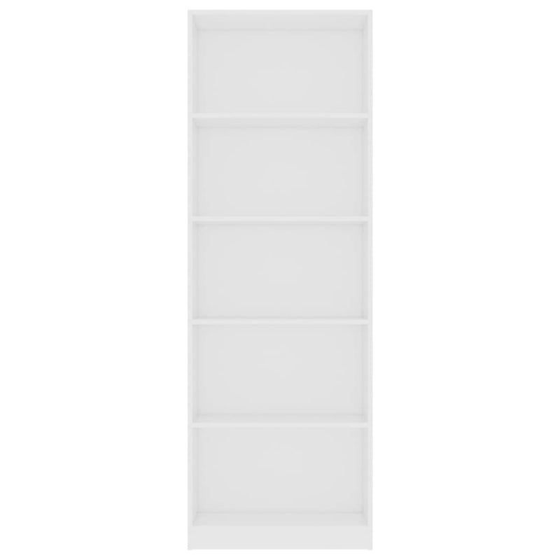 Bücherregal 5 Fächer Weiß 60x24x175 cm Holzwerkstoff