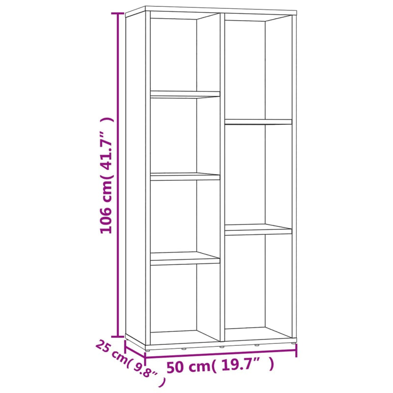 Bücherregal Sonoma-Eiche 50x25x106 cm Holzwerkstoff