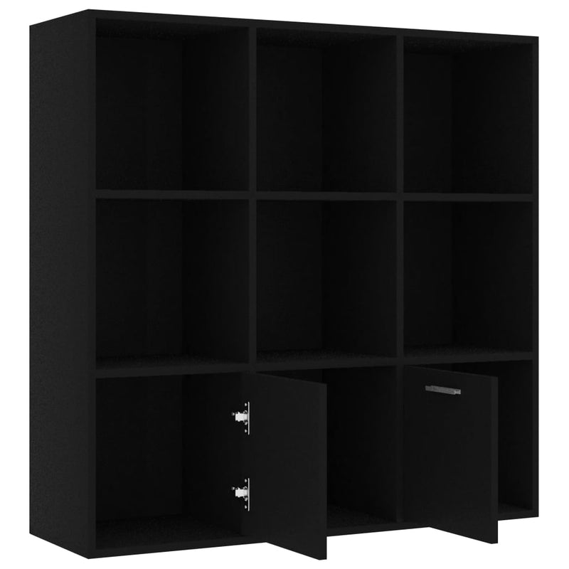 Bücherregal Schwarz 98x30x98 cm Holzwerkstoff