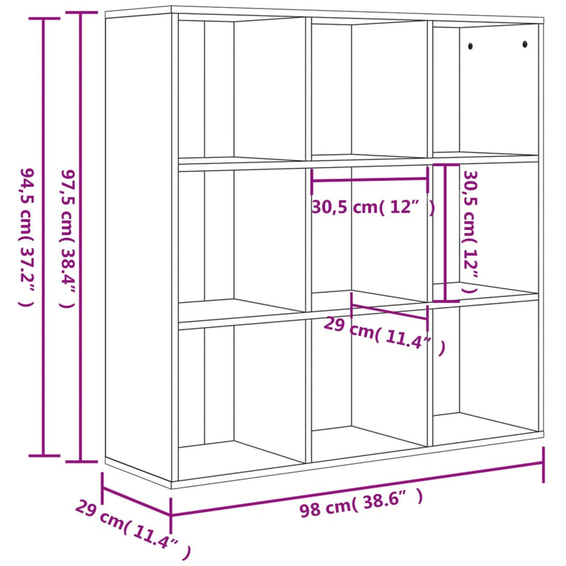 Bücherregal Sonoma-Eiche 98x29x97,5 cm Holzwerkstoff