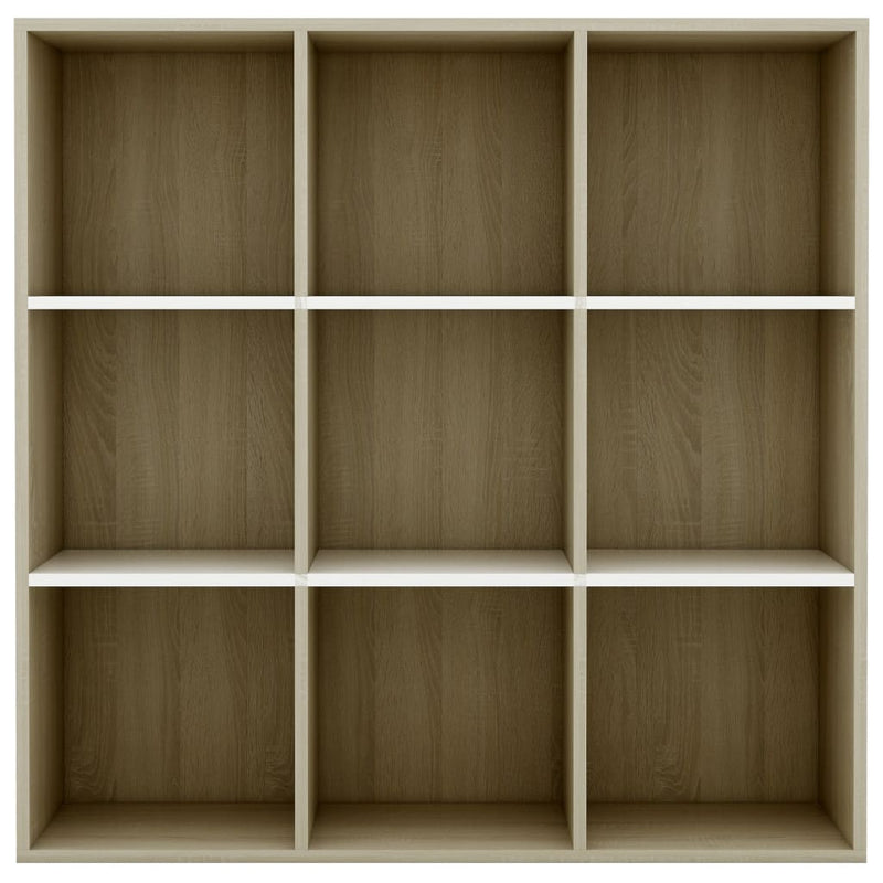 Bücherregal Weiß Sonoma-Eiche 98x30x98 cm Holzwerkstoff