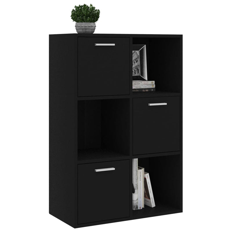 Lagerschrank Schwarz 60x29,5x90 cm Holzwerkstoff