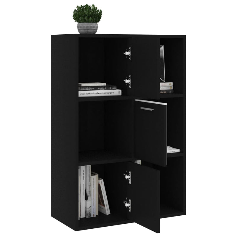 Lagerschrank Schwarz 60x29,5x90 cm Holzwerkstoff