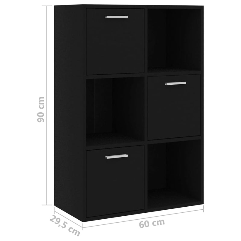 Lagerschrank Schwarz 60x29,5x90 cm Holzwerkstoff