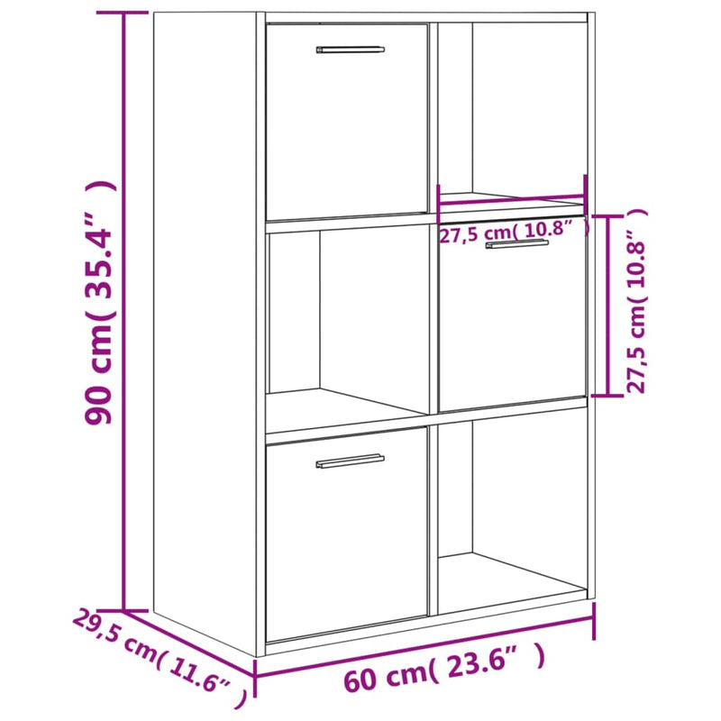 Lagerschrank Betongrau 60x29,5x90 cm Holzwerkstoff