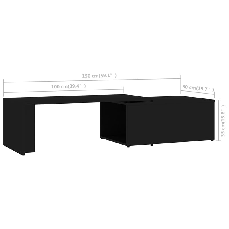 Couchtisch Schwarz 150x50x35 cm Holzwerkstoff