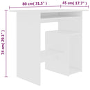 Schreibtisch 80X45X74 Cm Holzwerkstoff