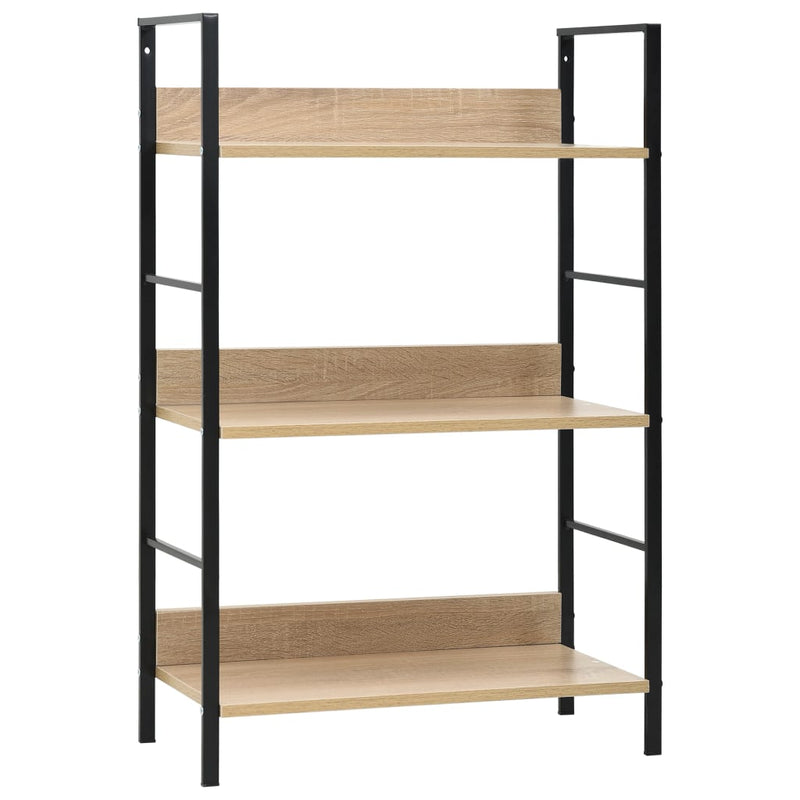 Bücherregal 3 Regalböden Eiche 60×27,6×90,5 cm Holzwerkstoff