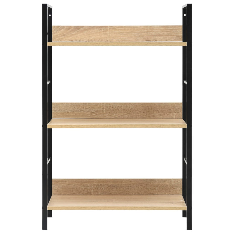 Bücherregal 3 Regalböden Eiche 60×27,6×90,5 cm Holzwerkstoff