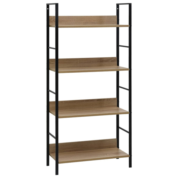 Bücherregal 4 Regalböden Eiche 60×27,6×124,5 cm Holzwerkstoff