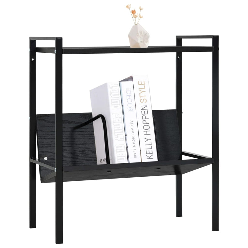 Bücherregal 2 Regalböden Schwarz 52x28x59 cm Holzwerkstoff