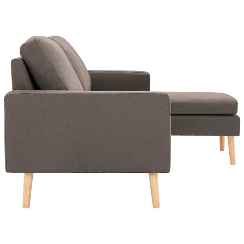 3-Sitzer-Sofa mit Hocker Taupe Stoff