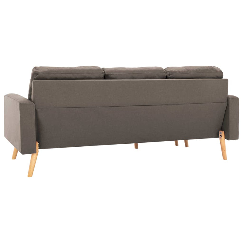 3-Sitzer-Sofa mit Hocker Taupe Stoff