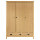 Kleiderschrank Mit 3 Türen Hill 127X50X170Cm Massivholz Kiefer