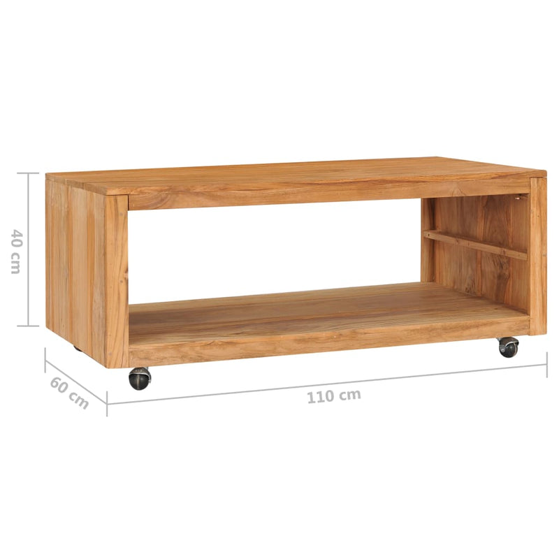 Couchtisch 110x60x40 cm Massivholz Teak